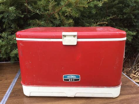 vintage thermos metal ice box|Vintage Thermos Cooler .